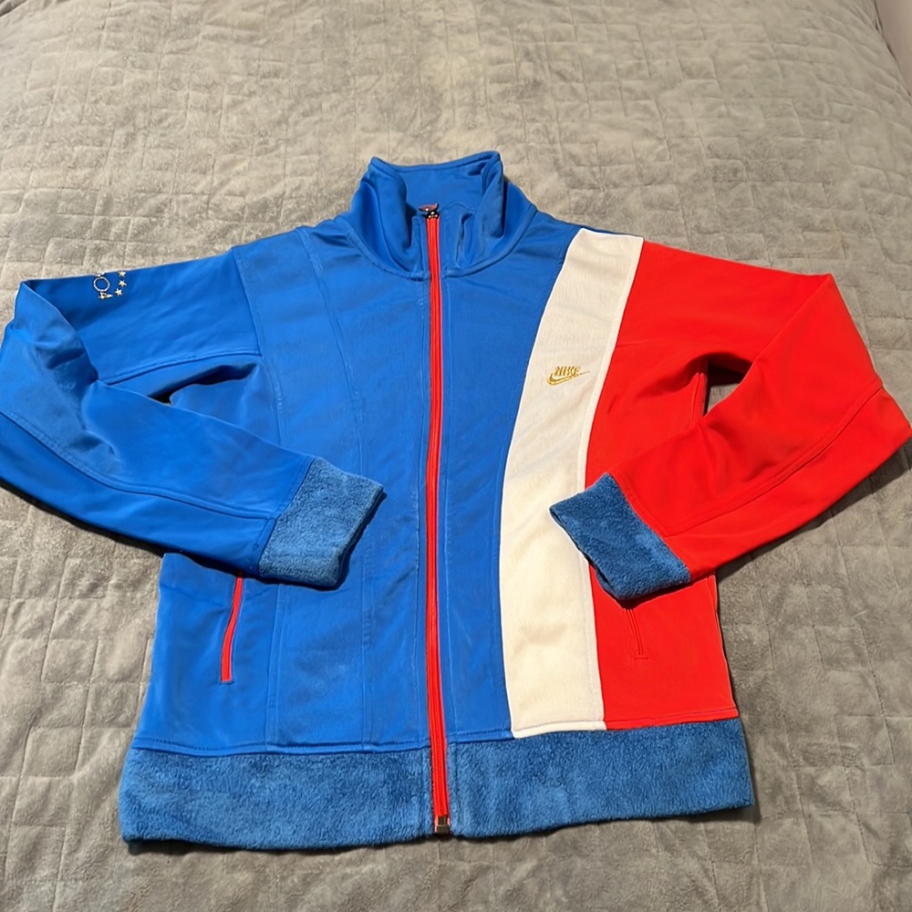 Vintage Nike Olympic Track Jacket, Red, White, Blue, 2004, Retro, Size XS